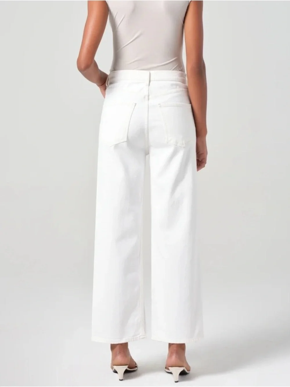AGOLDE Ren High Rise Wide Leg Jeans White Denim Size 29 NWOT - Picture 3 of 11